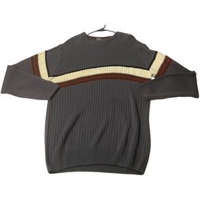 Vintage Colorblock Ribbed Knit Sweater